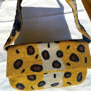 Beautiful Beaded cheetah print shoulder bag